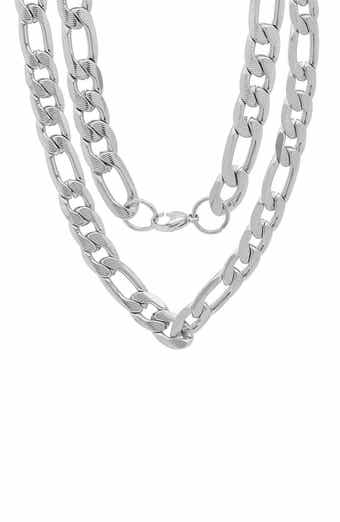 Men's Stainless Steel Figaro Link Necklace