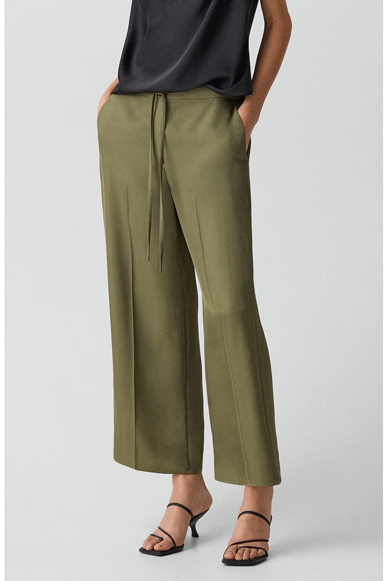 Wide Leg Crop Pants, Alternate, color, FOREST MOSS