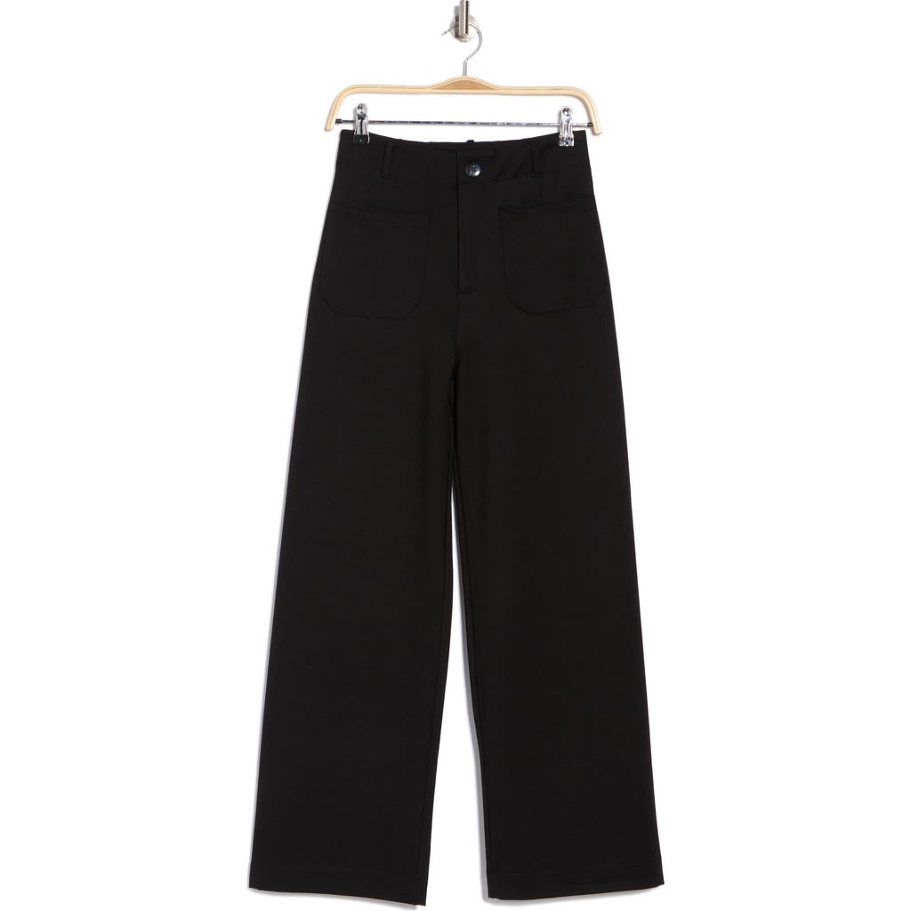 T Tahari Long Ponte Patch Pocket Pants In Black