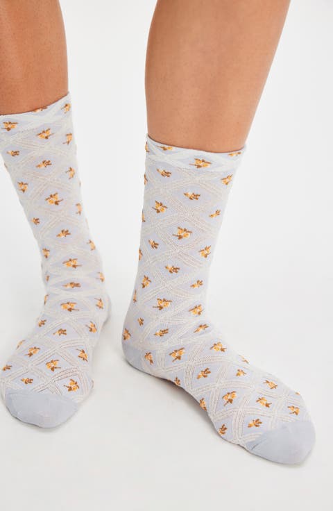 Floral Jacquard Socks