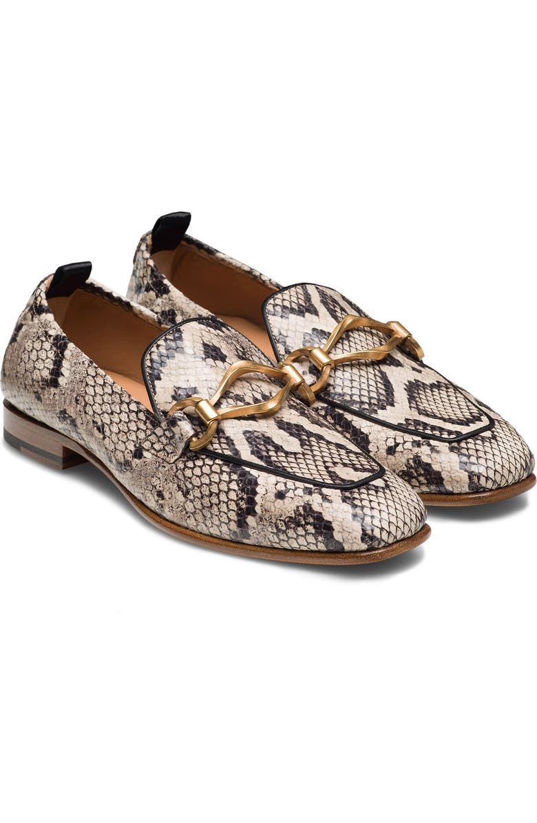 Magnanni Priscilla Python Embossed Leather Loafer, Main, color, Faux Python
