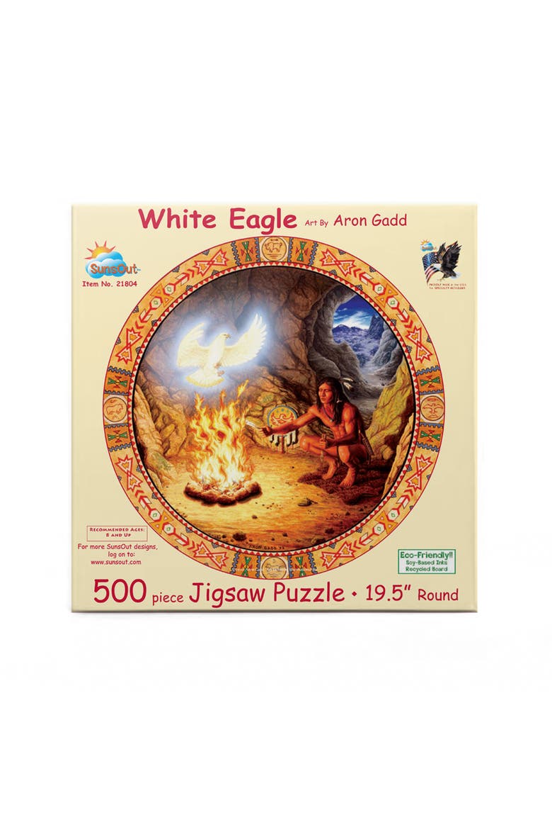 White Eagle 500 piece Jigsaw Puzzle for Adults Round, Alternate, color, Multicolor