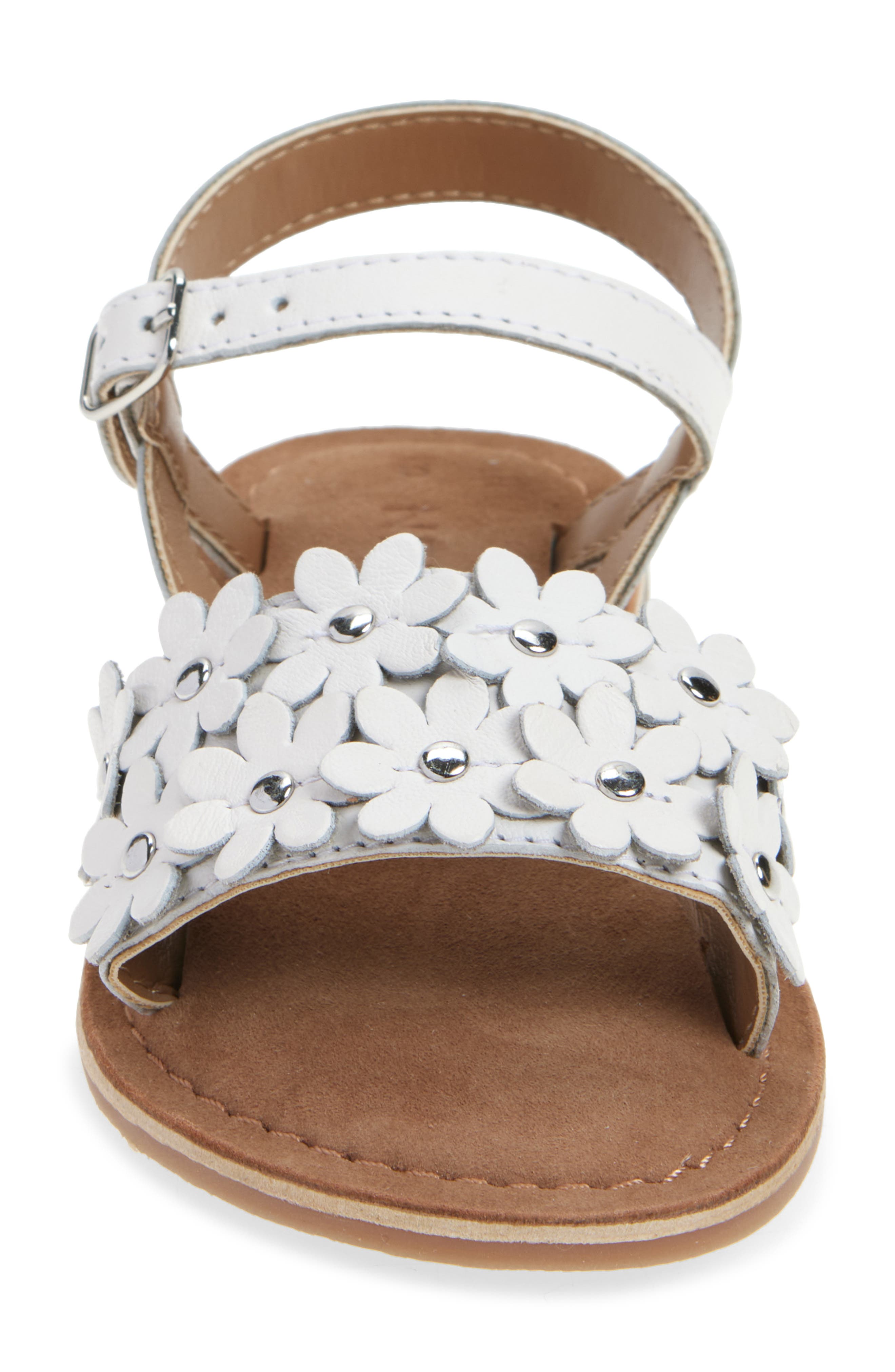 NEXT Kids' Floral Ankle Strap Sandal, Alternate, color, White