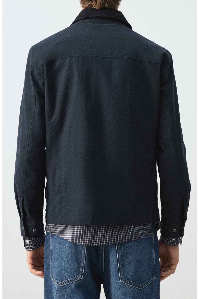 Contrast Collar Water Repellent Jacket, Alternate, color, NAVY
