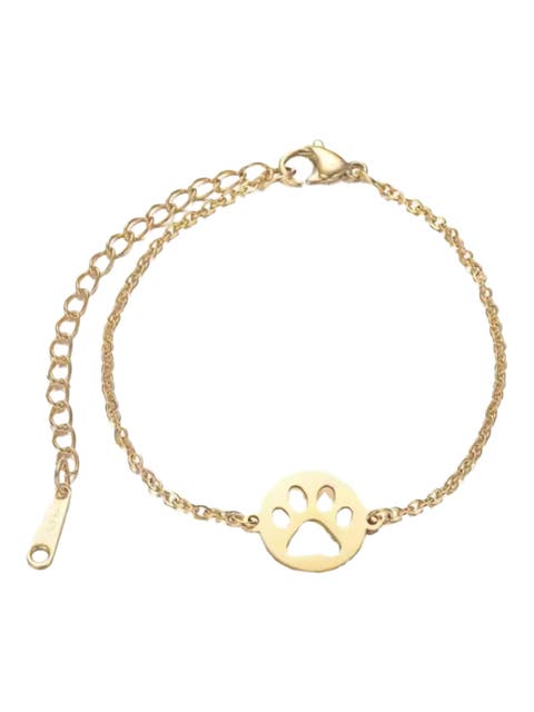 LoveyPaws Link Charm Paw Print  Bracelet