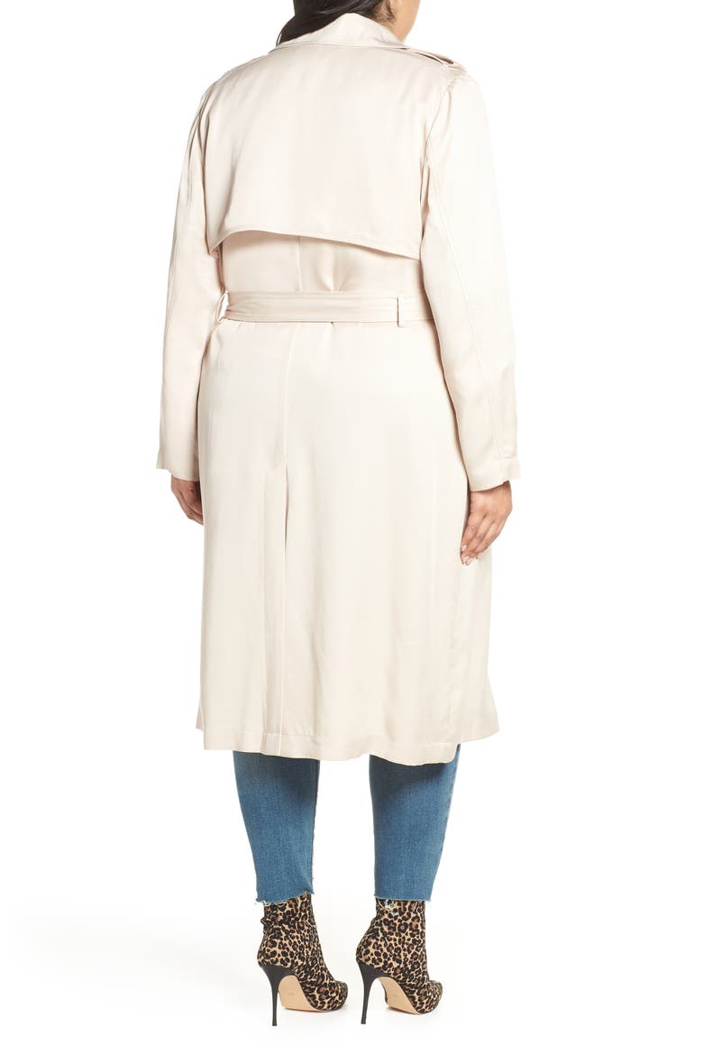 Badgley Mischka Angelina Trench Coat, Alternate, color, FOG
