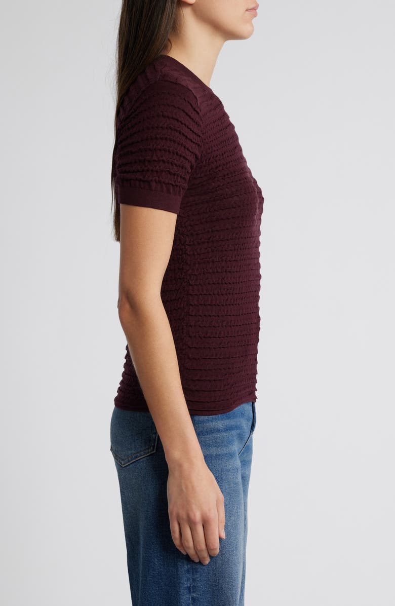 FRAME Smocked Silk Blend Sweater, Alternate, color, Wine