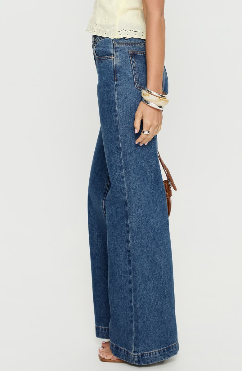 Princess Polly Goldie High Waist Wide Leg Jeans, Alternate, color, Mid Blue Wash