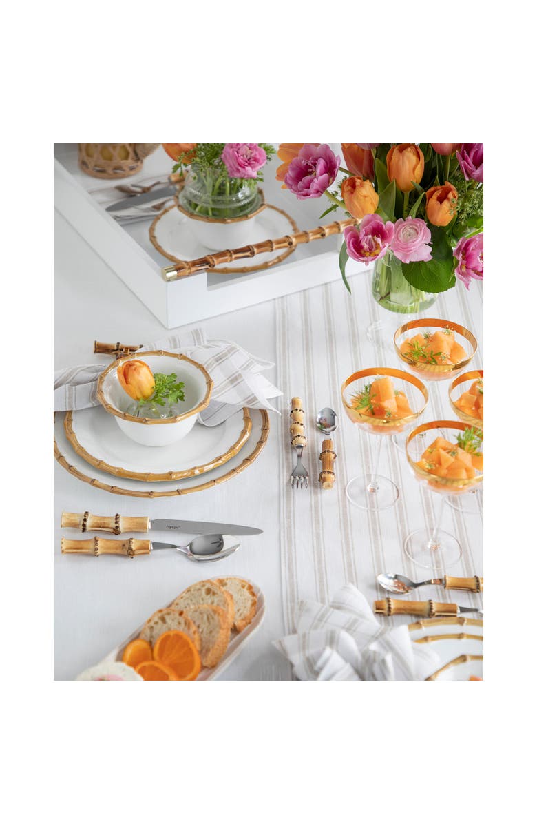 Solino Home Linen Table Runner for Dining Table, Holiday and Everyday Table Decor - Capri Ticking Stripe, Alternate, color, 