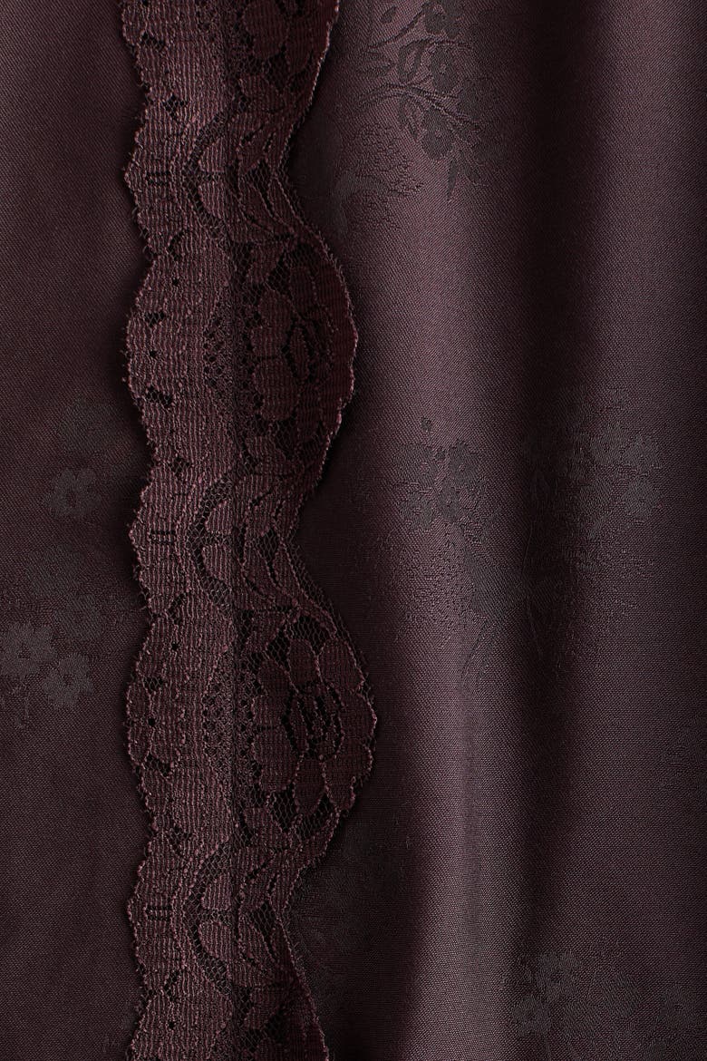 Lace-trimmed Jacquard-weave Dress, Alternate, color, Dark purple