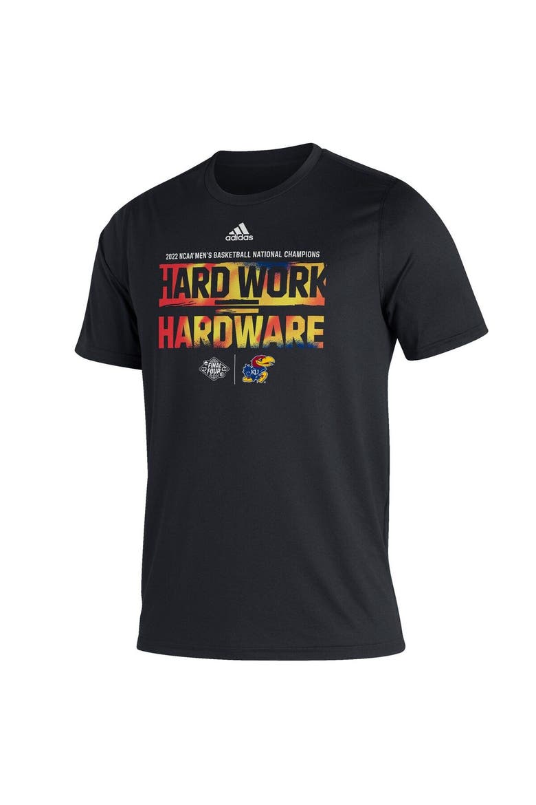 Men's adidas Black Kansas Jayhawks 2022 NCAA Men's Basketball National Champions Locker Room T-Shirt, Alternate, color, Black