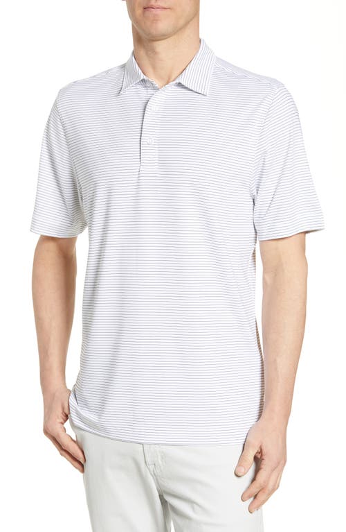 Cutter & Buck Forge DryTec Pencil Stripe Performance Polo in White 