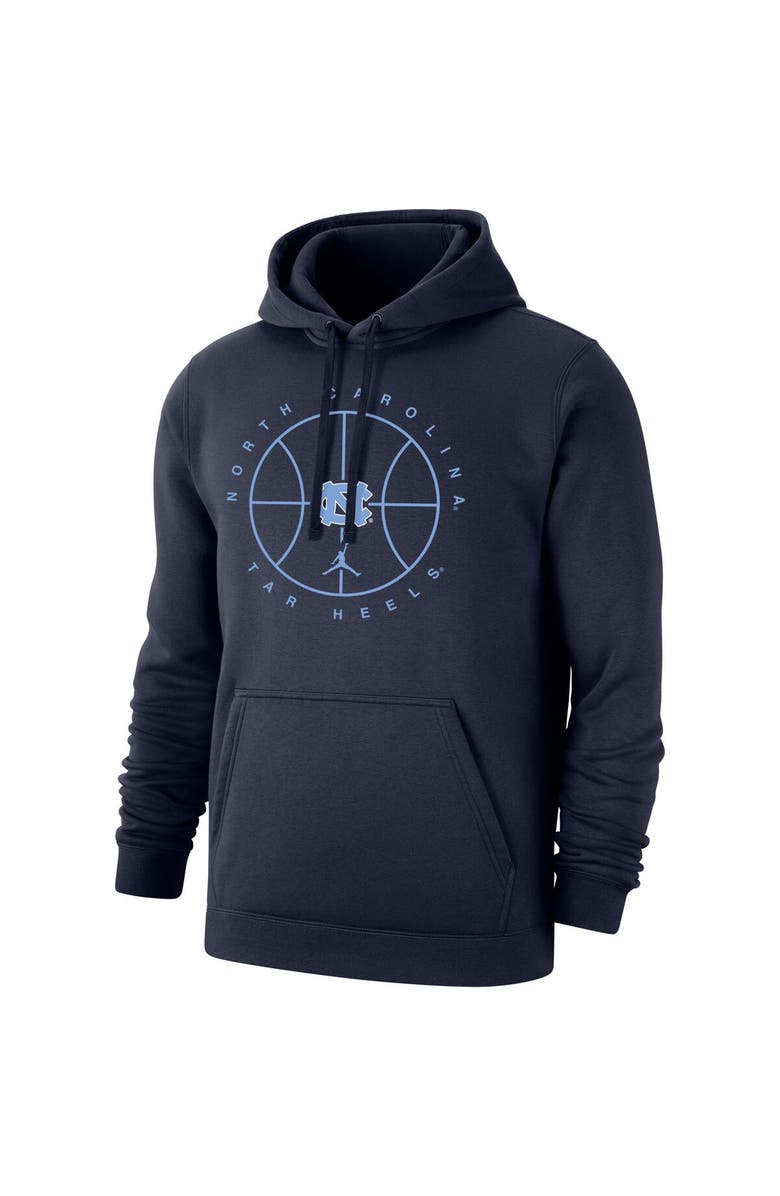 Jordan Brand Men's Jordan Brand Navy North Carolina Tar Heels Basketball Icon Club Fleece Pullover Hoodie, Alternate, color, 