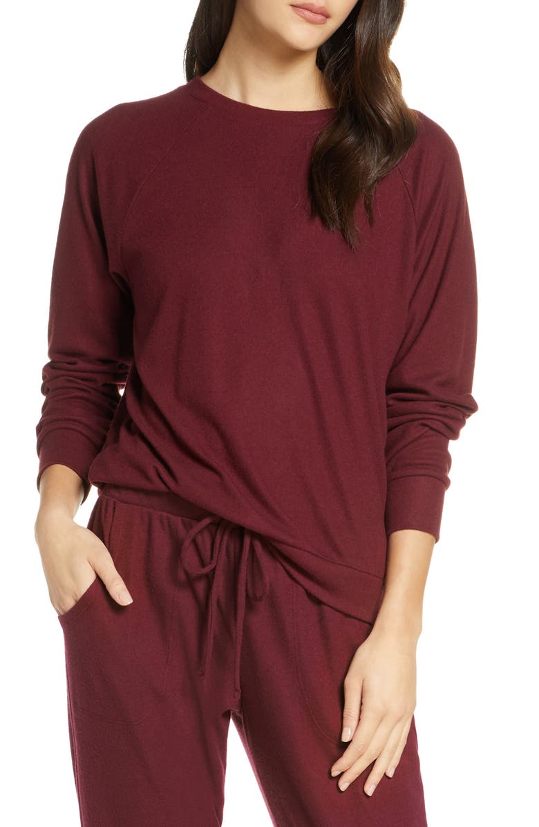 Eberjey Mina The Ringer Sweatshirt, Main, color, 