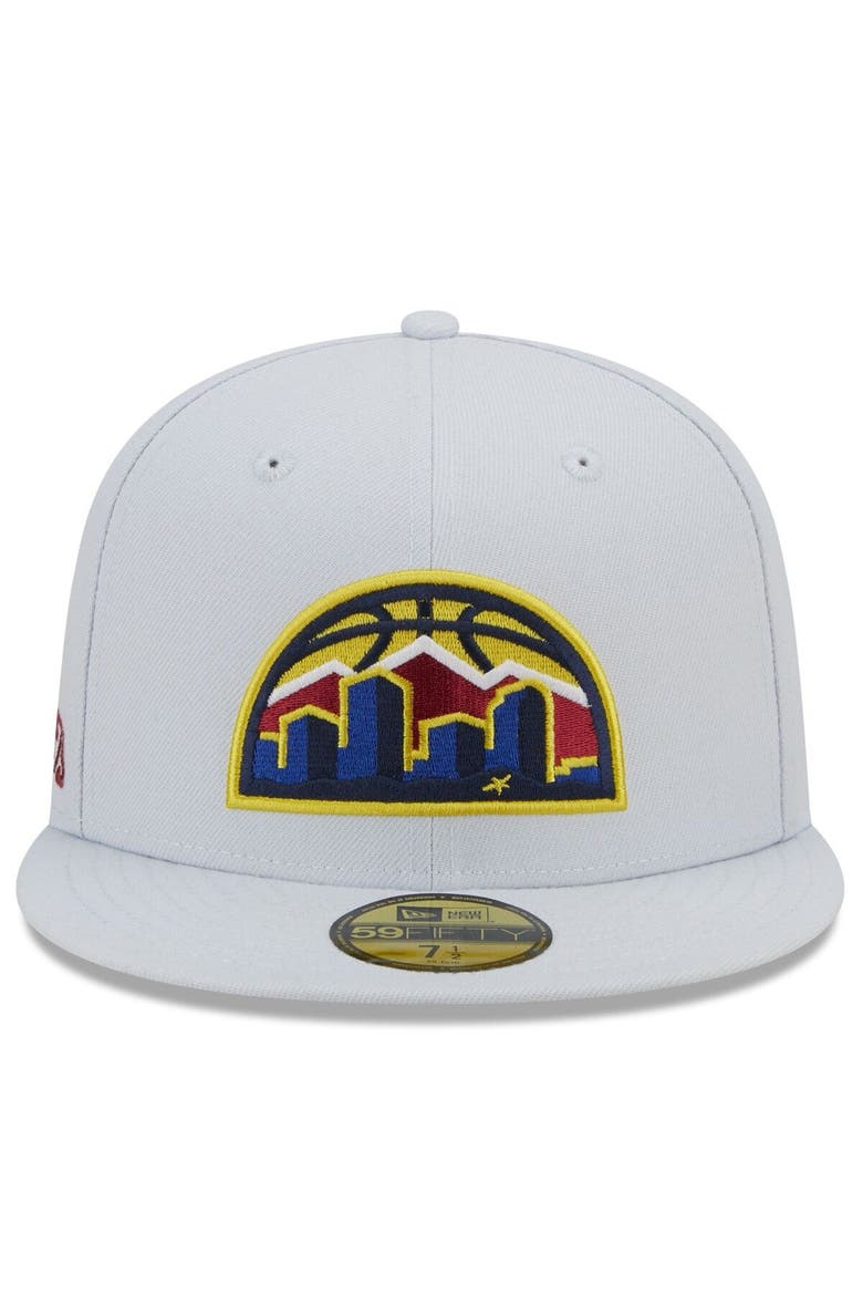 Men's New Era Gray Denver Nuggets 2022/23 City Edition Alternate Logo 59FIFTY Fitted Hat, Alternate, color, Black