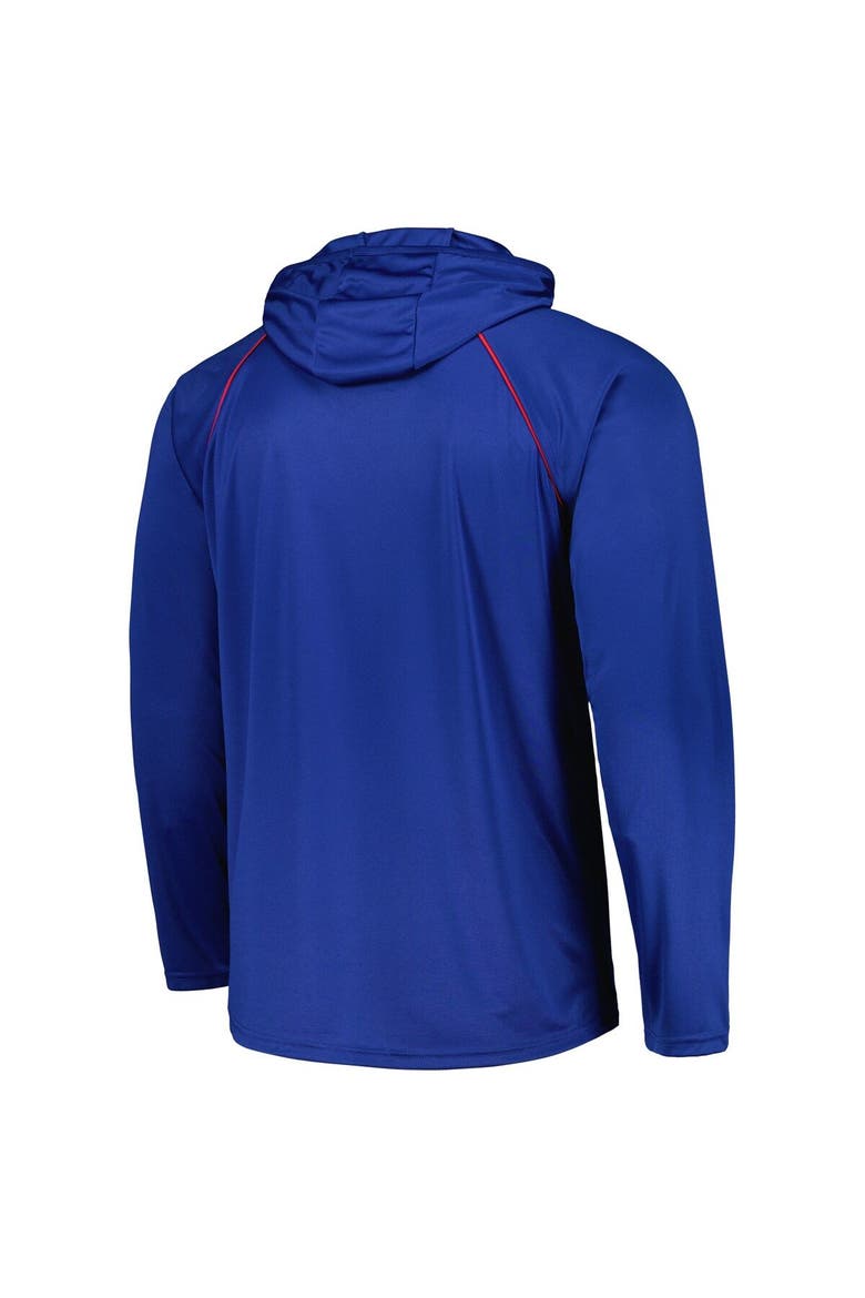 Men's Starter Royal New England Patriots Gridiron Classics Throwback Raglan Long Sleeve Hooded T-Shirt, Alternate, color, Royal