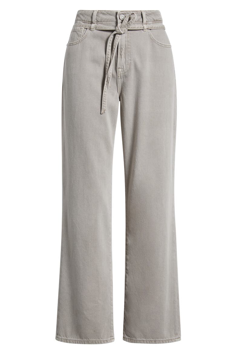 Tie Waist Wide Leg Jeans, Alternate, color, GRAVEL