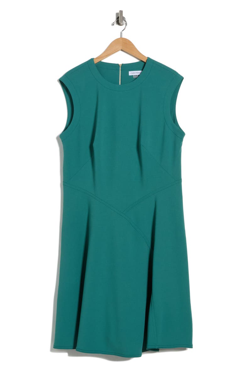 Sleeveless Fit & Flare Midi Dress, Alternate, color, SEQUOIA