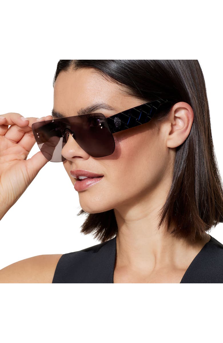 Kurt Geiger London 99mm Oversize Shield Sunglasses, Alternate, color, Black/ Smoke