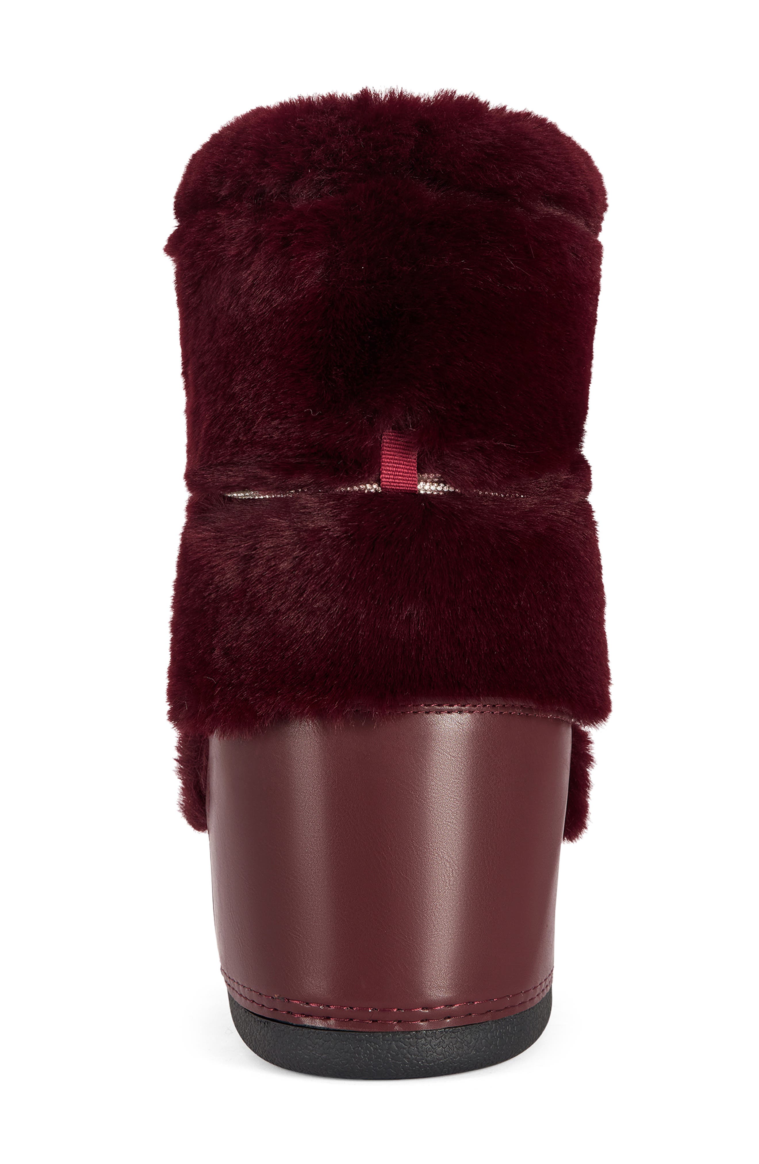 Karmela Faux Leather and Faux Fur Boot, Alternate, color, BURGUNDY