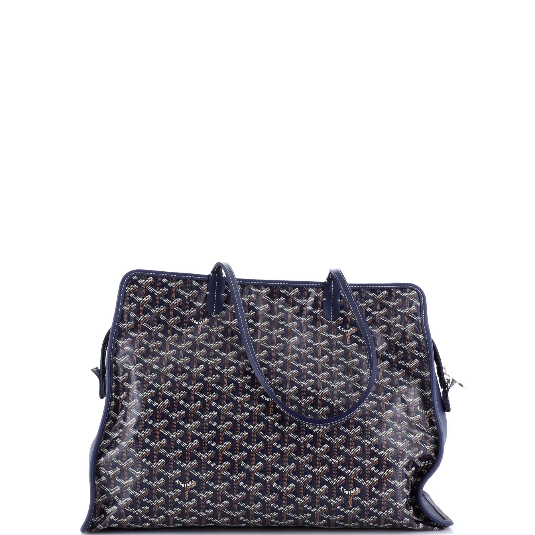 Pre-Owned Goyard Hardy Pet Carrier Coated Canvas PM, Alternate, color, Blue