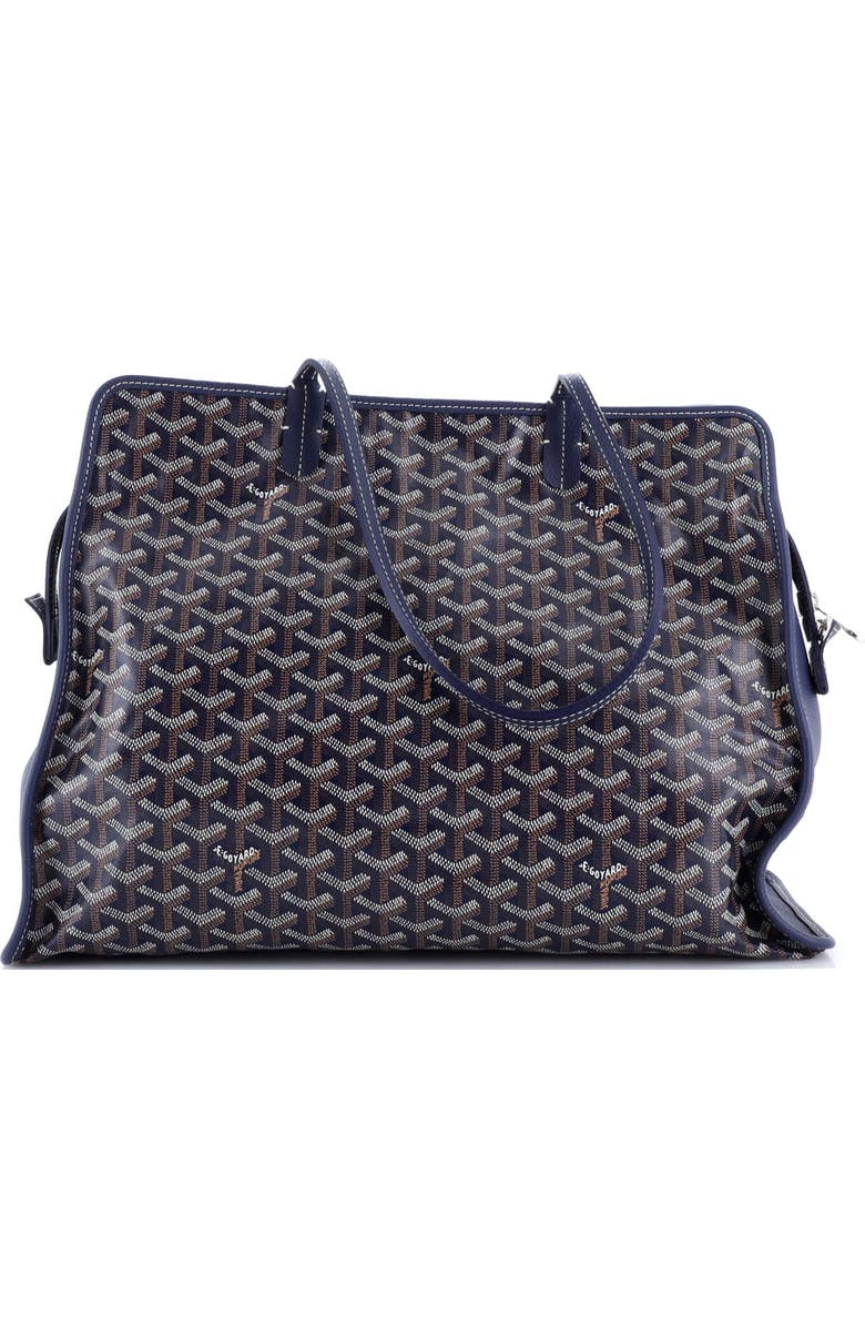 Pre-Owned Goyard Hardy Pet Carrier Coated Canvas PM, Alternate, color, Blue