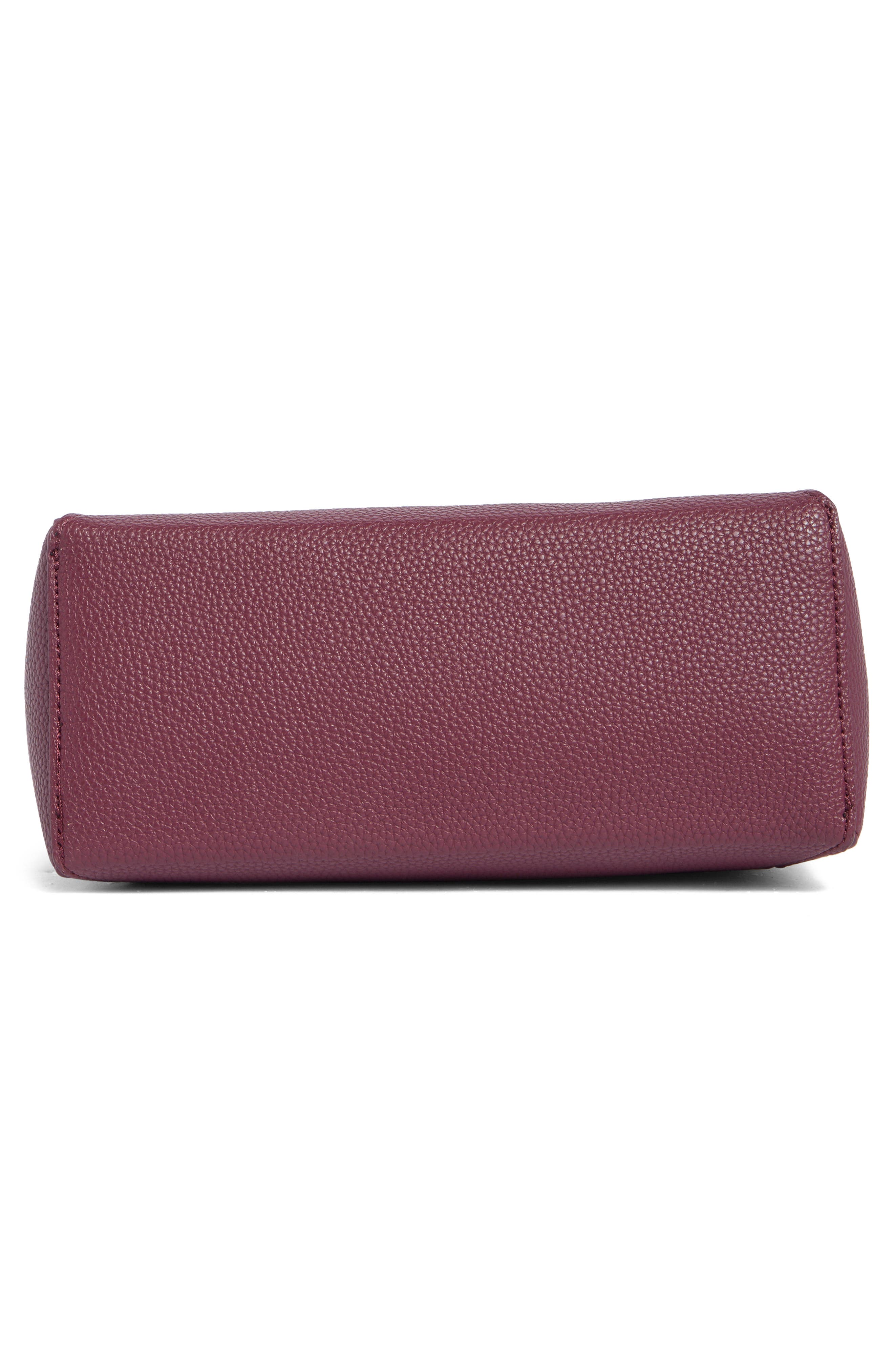 Carley Faux Leather Flap Satchel, Alternate, color, SANGRIA