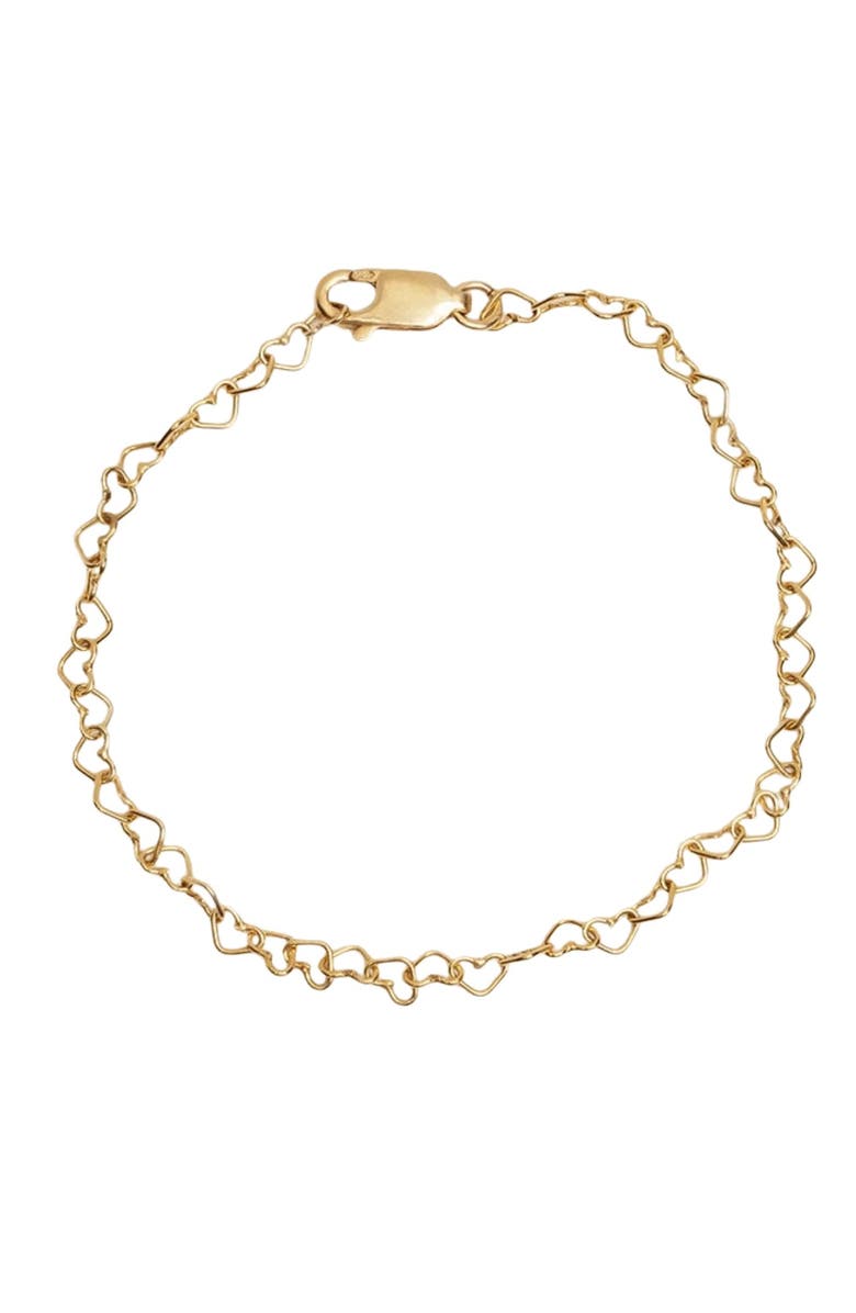 MADE BY MARY Heart Chain Bracelet, Alternate, color, Gold Filled