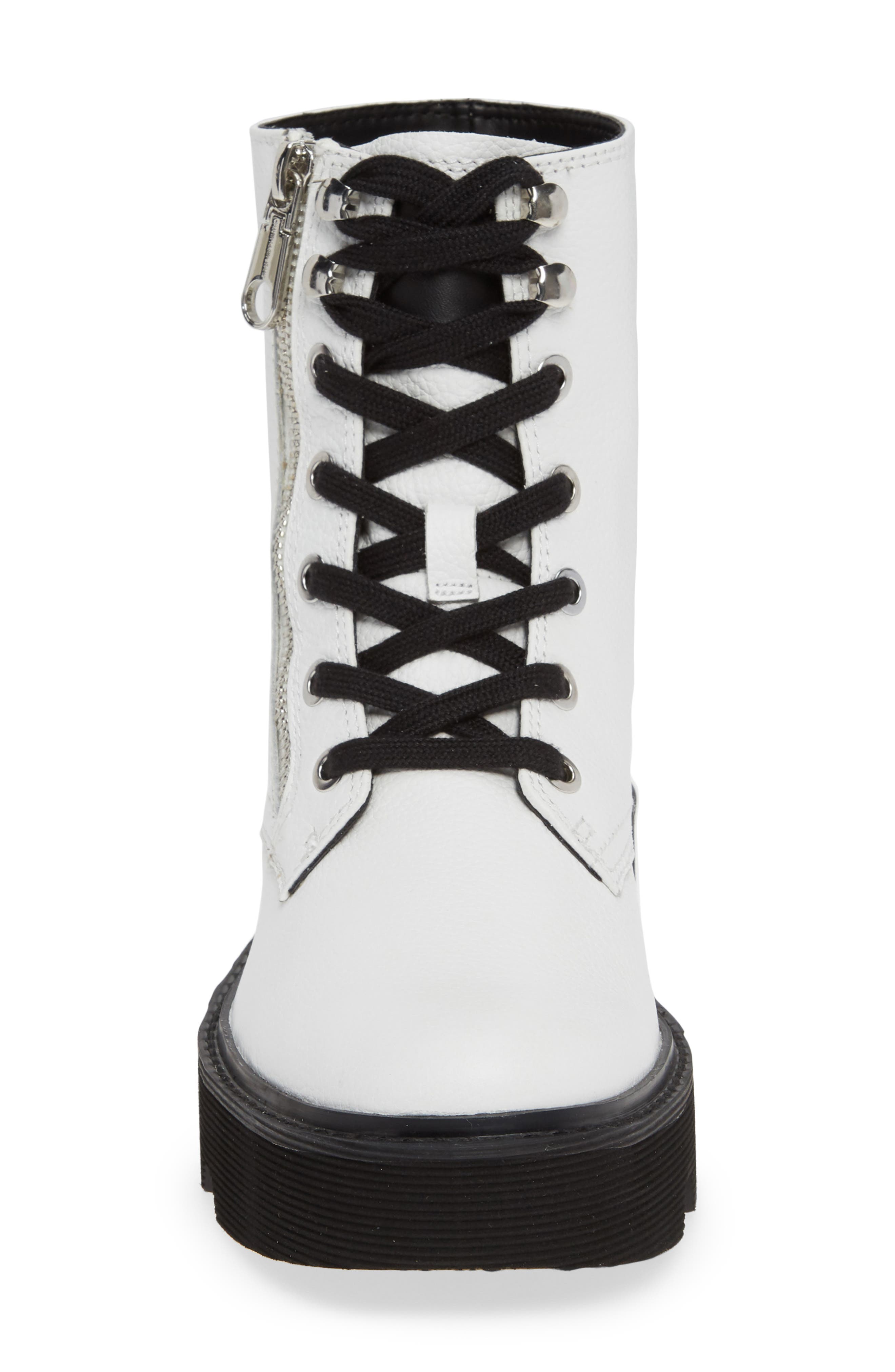 Diahne Combat Boot, Alternate, color, WHITE LEATHER