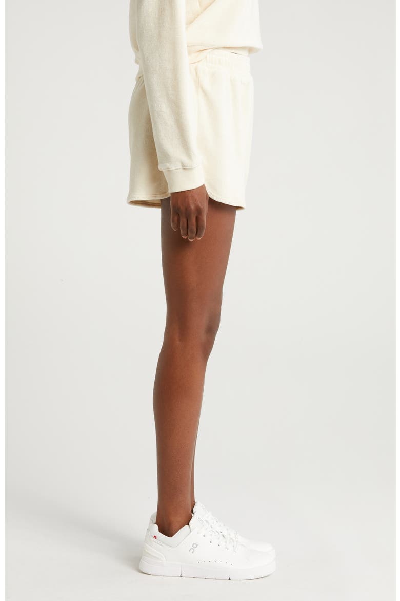 Tropez Terry Cloth Sweat Shorts, Alternate, color, PRISTINE CREAM