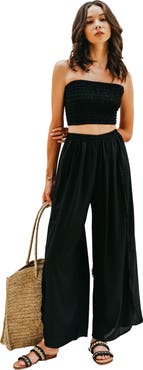 PINK HALEY Judith Side Split Pants with Matching Tube Top
