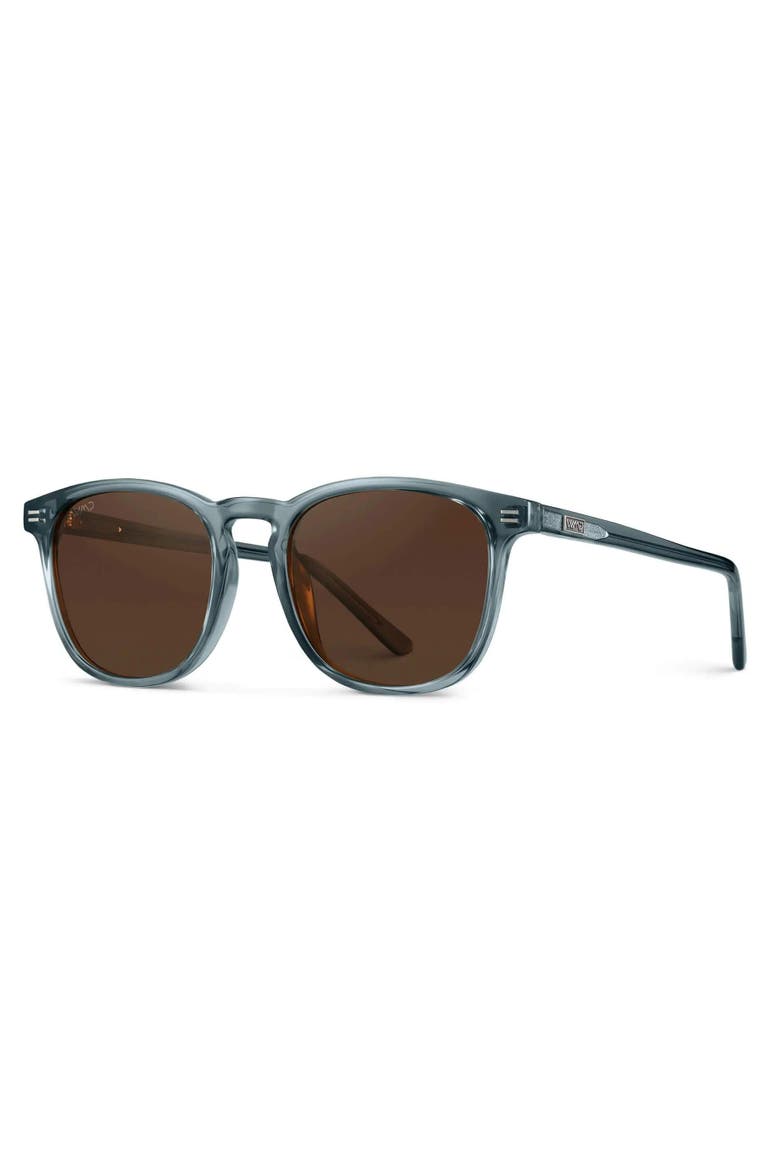 Nick - 51mm Polarized Rounded Square Sunglasses, Alternate, color, Crystal Stone Blue