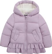 Rokka&Rolla Kids' Rosie Fleece Lined Ruffle Puffer Coat