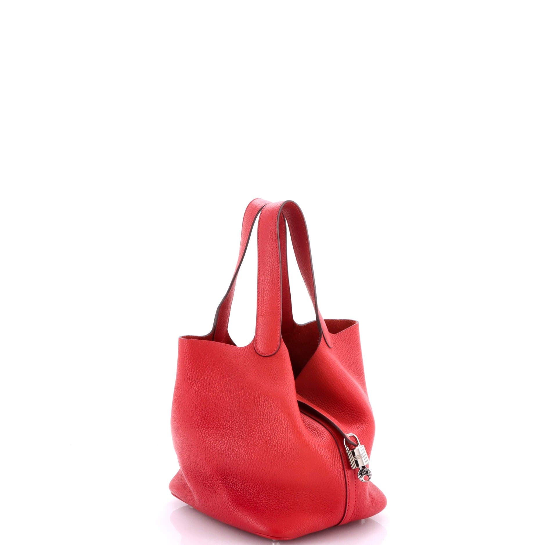 Pre-Owned Hermes Picotin Lock Bag Clemence MM, Alternate, color, Rouge Vif