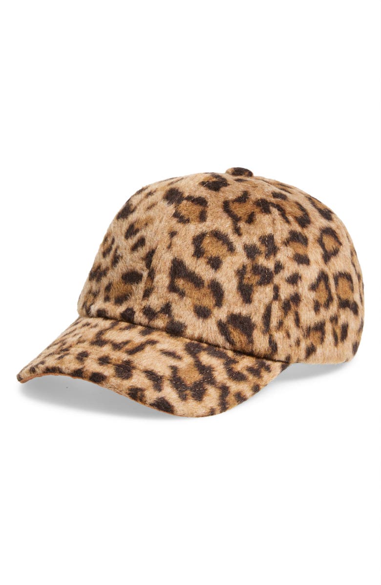 Melrose and Market Brushed Pattern Baseball Cap, Main, color, Brown Leopard