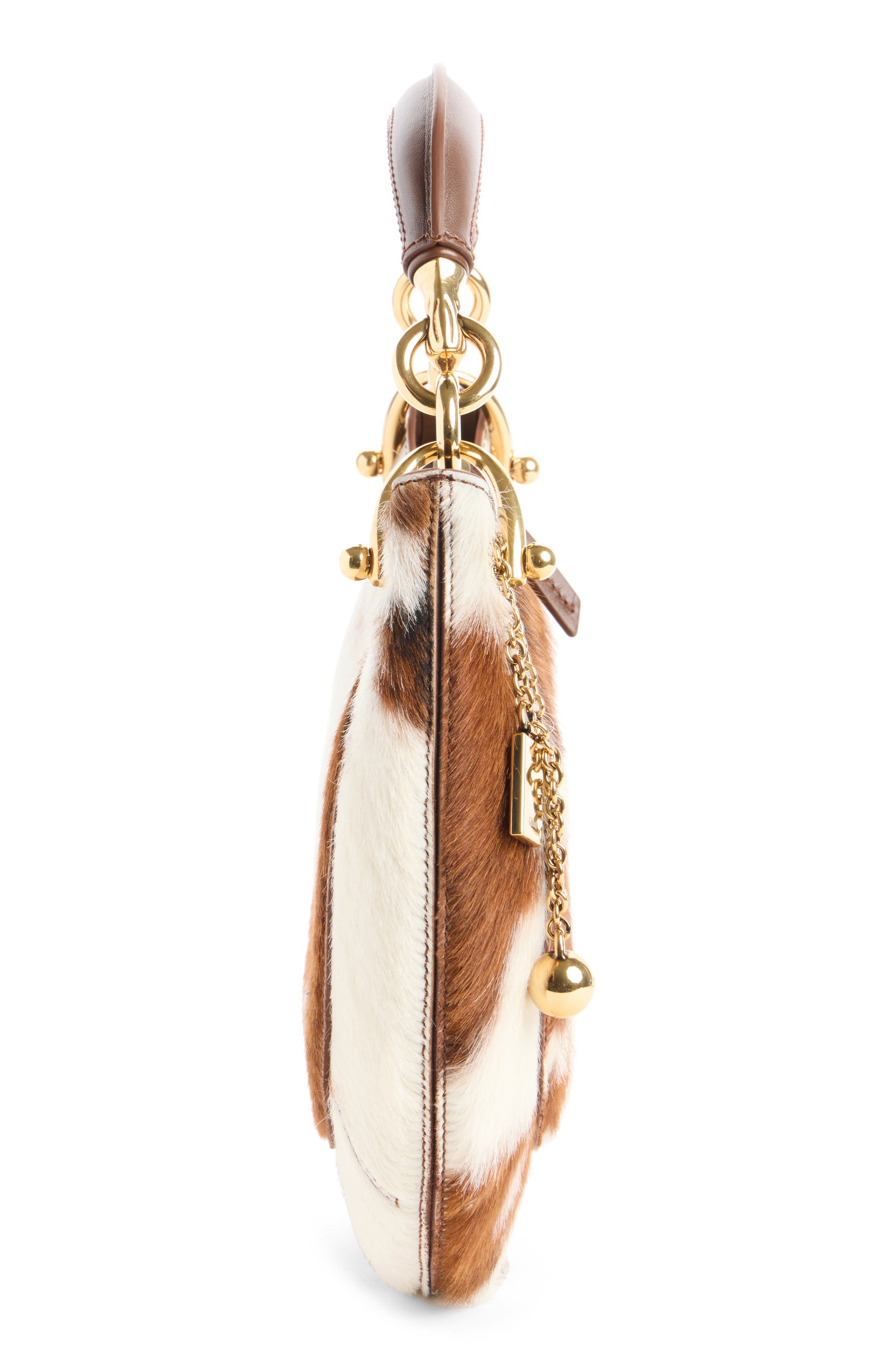 Banana Genuine Calf Hair Hobo Bag, Alternate, color, CHOCOLATE