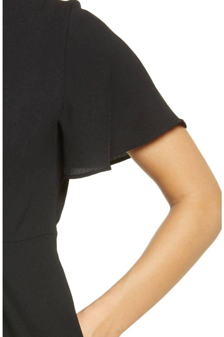 Twist Front Wide Leg Jumpsuit, Alternate, color, BLACK
