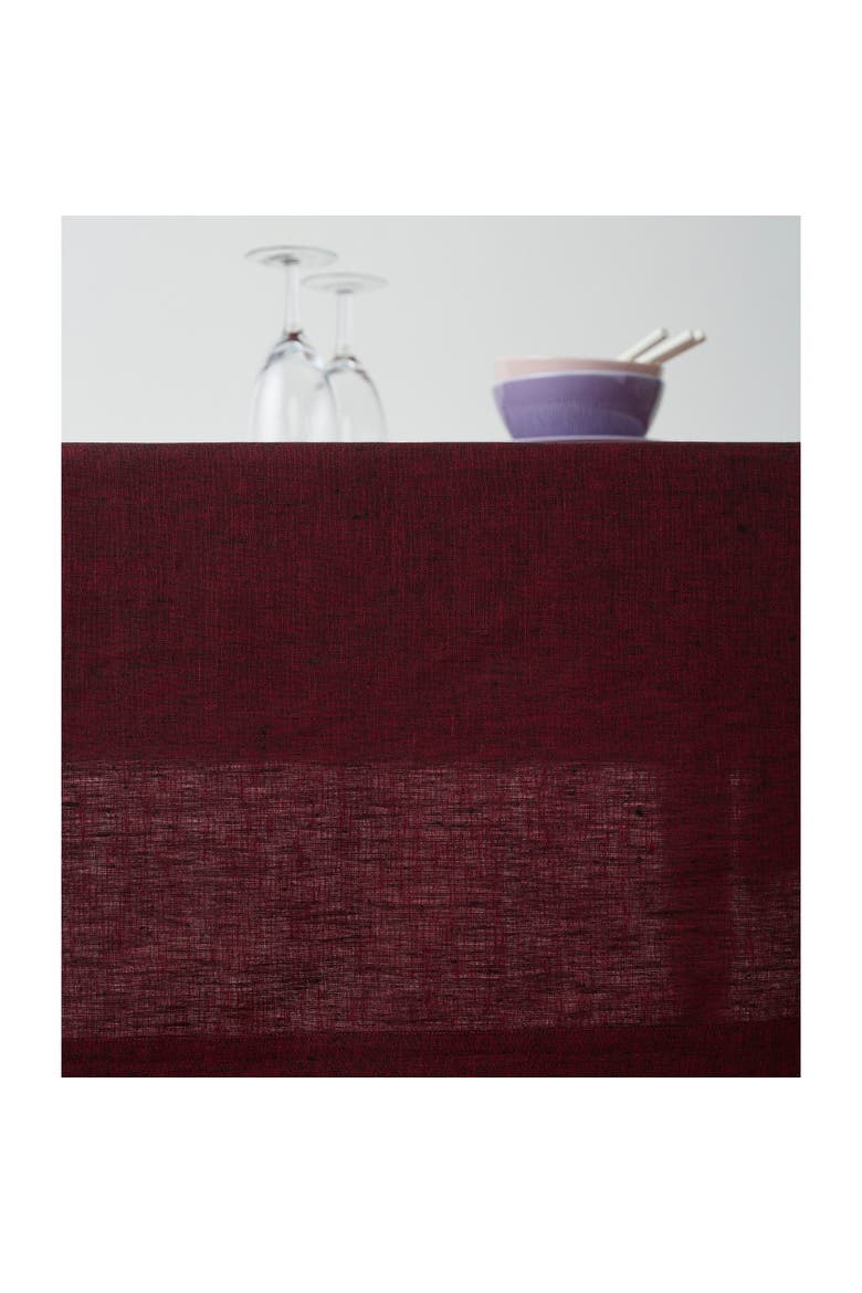 Linen Tablecloth - Athena, Alternate, color, Red Garnet