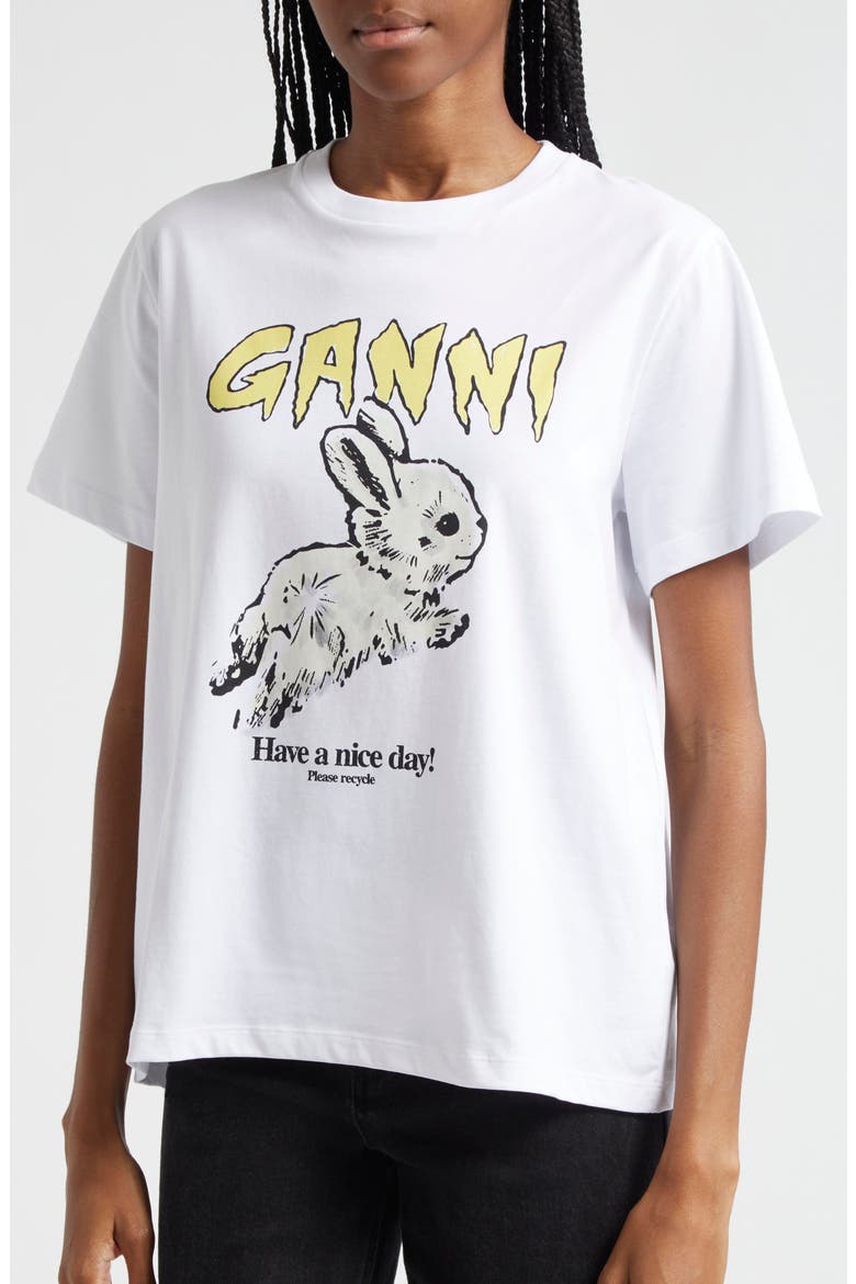 Bunny Organic Cotton Graphic T-Shirt, Alternate, color, BRIGHT WHITE