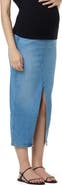 Hudson Jeans Reconstructed Stretch Cotton Denim Midi Skirt