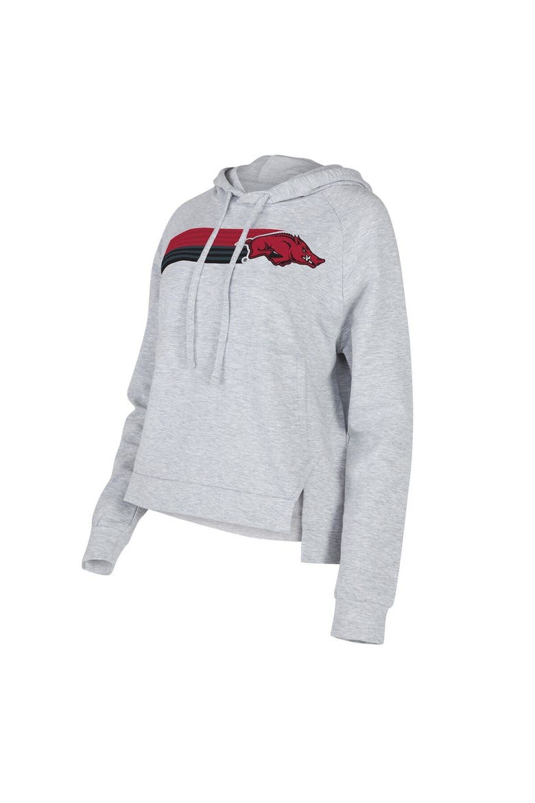 Women's Concepts Sport Gray Arkansas Razorbacks Cedar Tri-Blend Raglan Pullover Hoodie, Main, color, Gray
