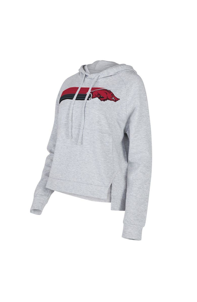 CONCEPTS SPORT Women's Concepts Sport Gray Arkansas Razorbacks Cedar Tri-Blend Raglan Pullover Hoodie, Main, color, Gray