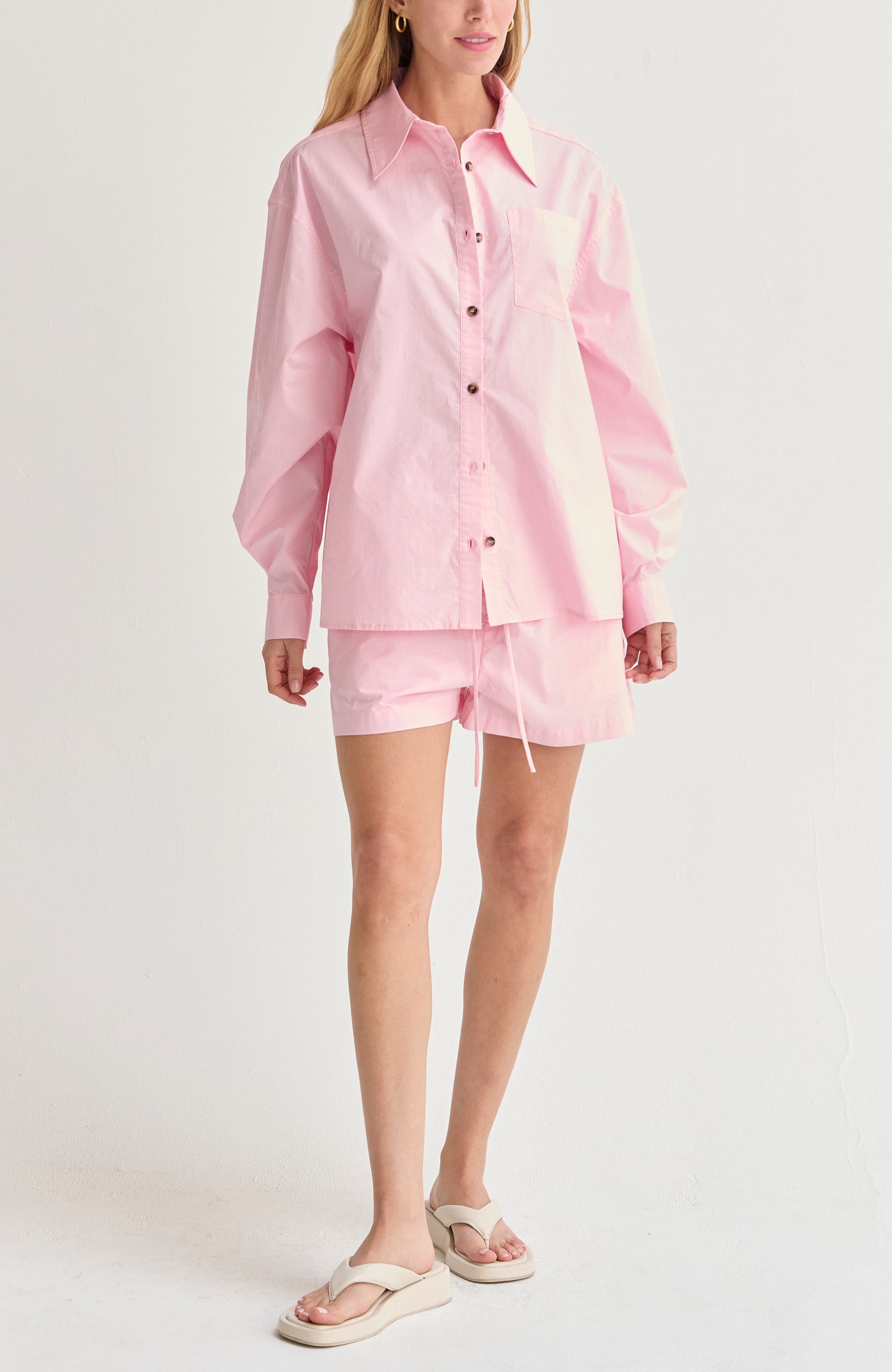 Oversized Poplin Shirt Two Piece Set - image 2
