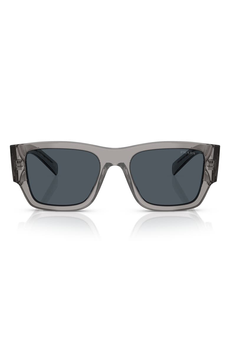 Prada 54mm Square Sunglasses, Main, color, Transparent Grey
