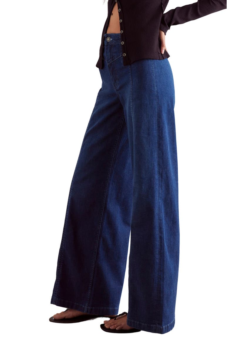 Libre Front Yoke Wide Leg Jeans, Alternate, color, LOCK AND KEY
