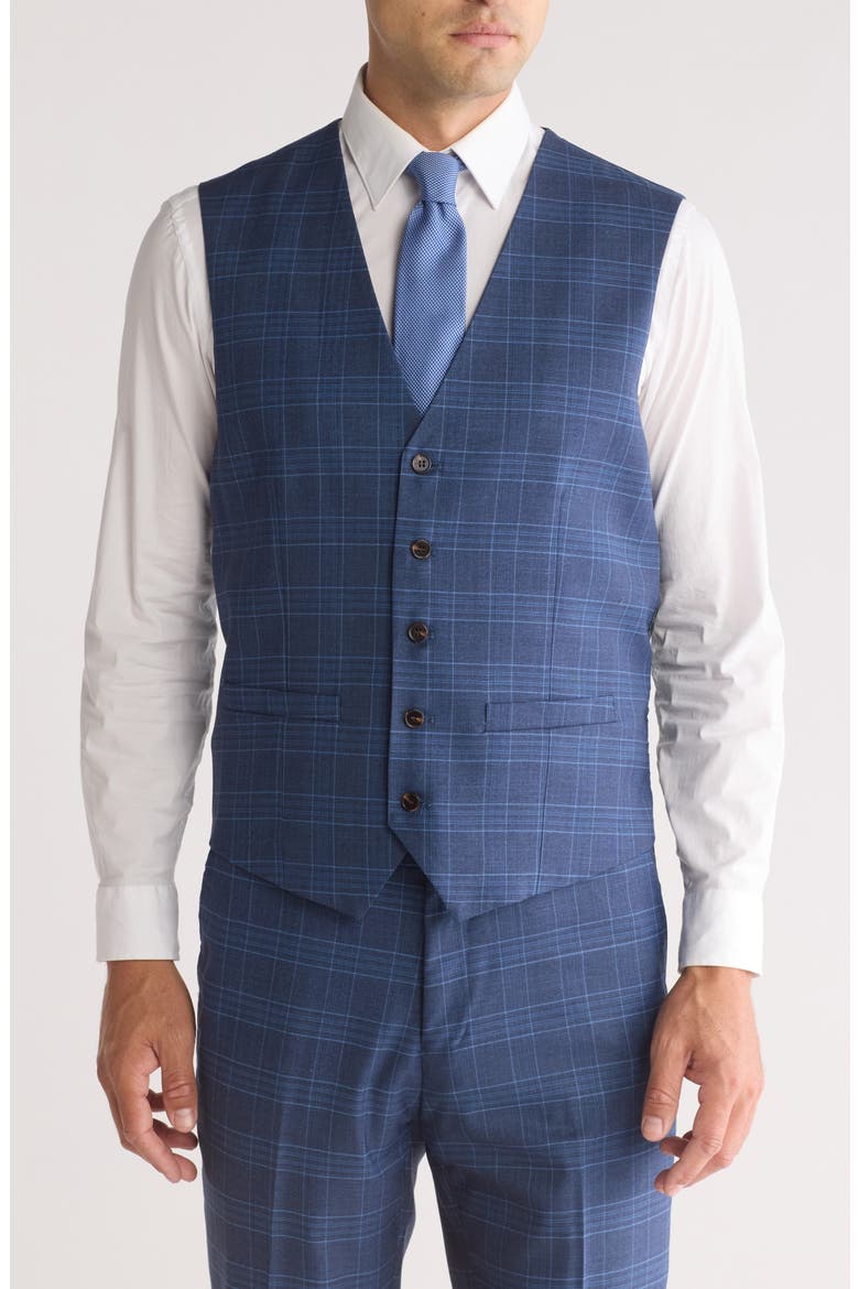 Slim Fit 3-Piece Tailored Check Suit, Alternate, color, BLUE