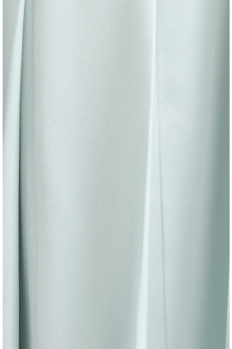 Devyn Silk Blend Satin Bow Midi Dress, Alternate, color, AQUA BLUE