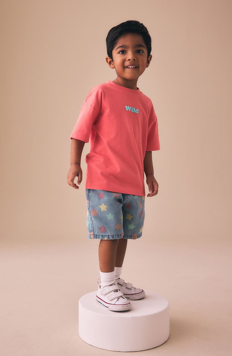 NEXT Kids' Wild Graphic T-Shirt, Alternate, color, Coral Pink Wild Slogan