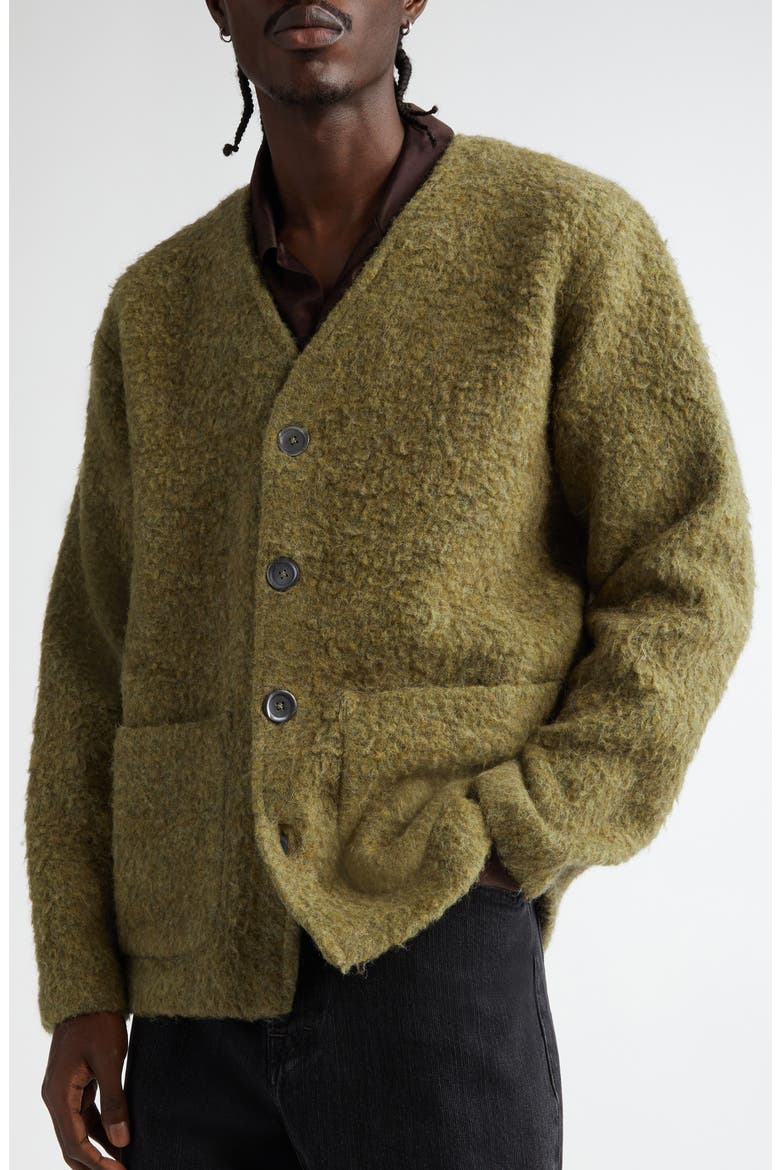 V-Neck Cardigan, Alternate, color, FRESH MOSS TUMBLE WOOL