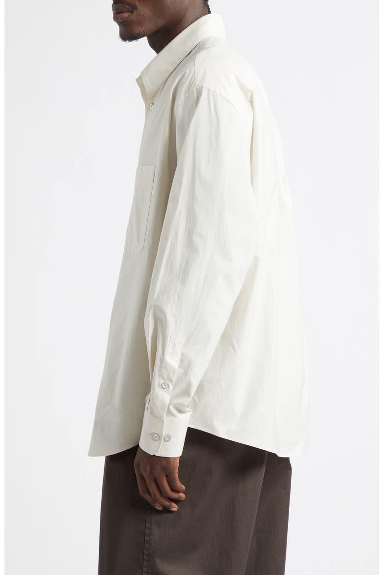 Regular Fit Cotton & Silk Button-Up Shirt, Alternate, color, LIGHT CREAM